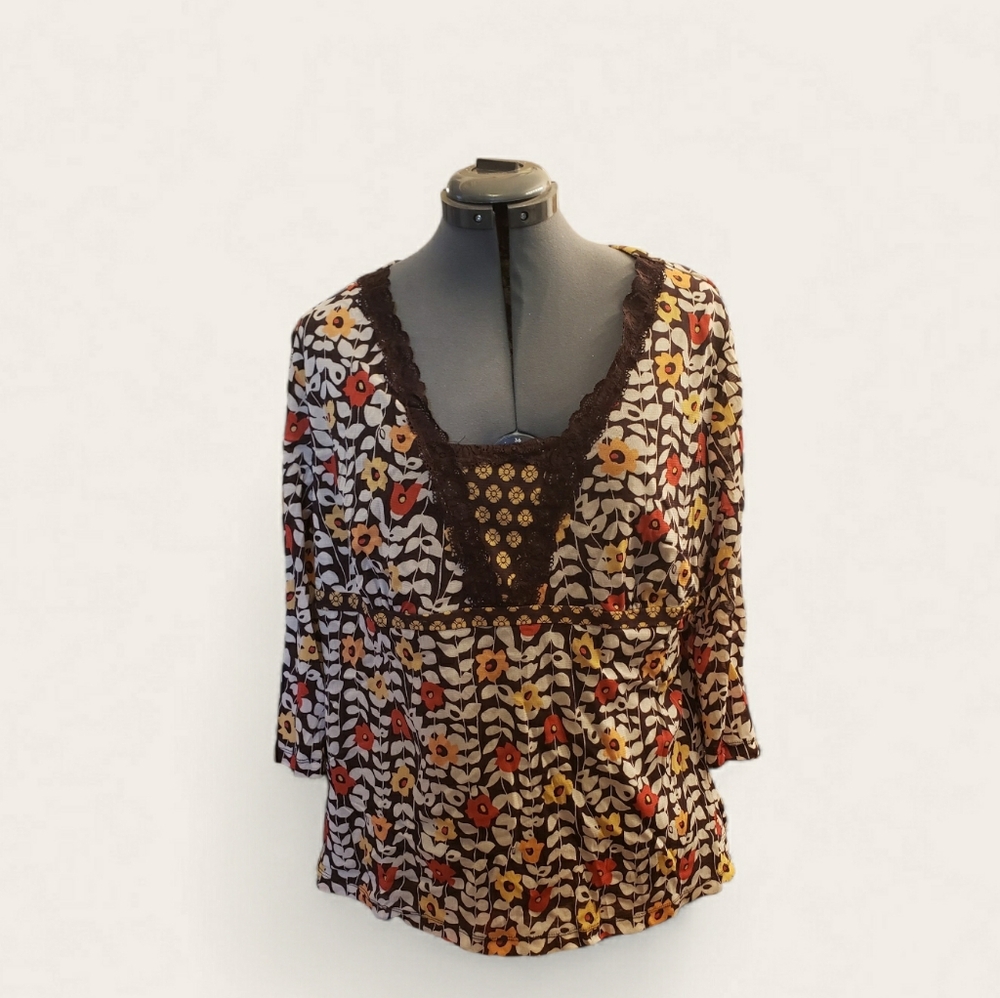 Happy APT 9 Boho Spring Floral Top